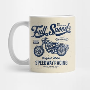 Full Speed Vintage Motorcycle Racing Design Mug